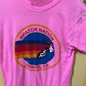 Aviator Nation pink size 14 youth tee.
